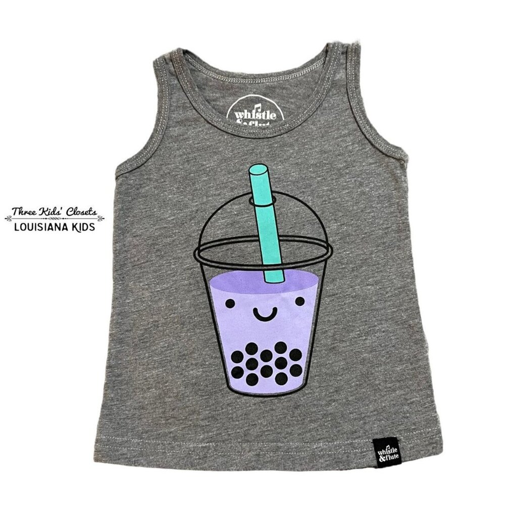 Whistle & Flute 1-2Y Kawaii Bubble Tea Tank Top